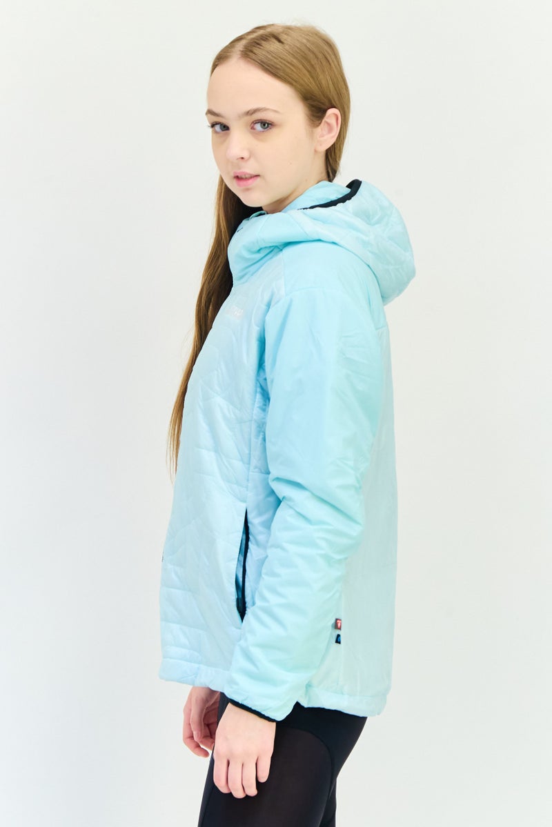 Adidas جاكيت خارجي مزخرف للنساء بقصة عادية، أزرق نعناعي - Image 2